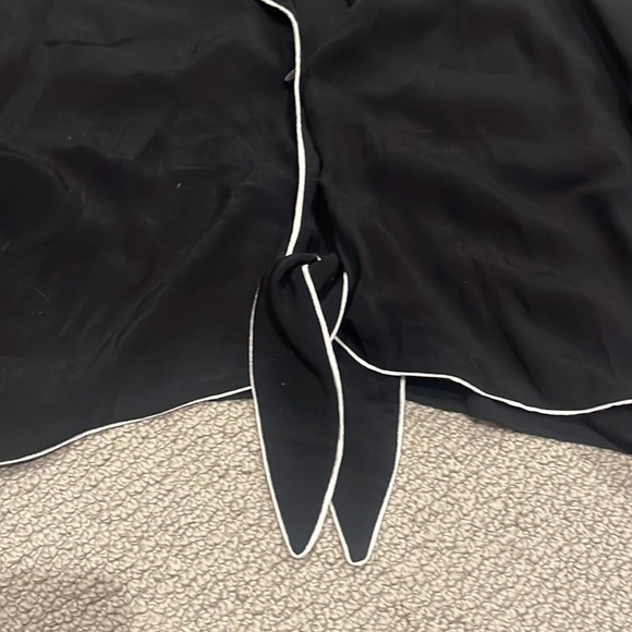 wilfred tie front blouse white trim L - Picture 6 of 6